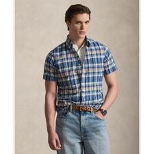 クラシック フィット インディゴ マドラス シャツ