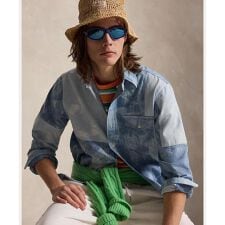 クラシック フィット パッチワーク シャンブレー シャツ