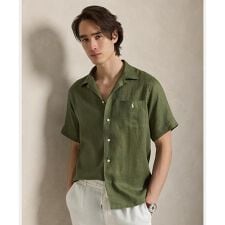 クラシック フィット リネン キャンプ シャツ