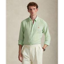 クラシック フィット ストライプド リネン シャツ