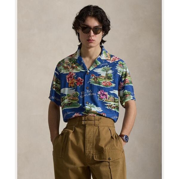 24モデル✨ポロバイラルフローレン トロピカルプリント　キャンプシャツ　S クラシック フィット トロピカル キャンプ シャツ | ポロ ラルフ