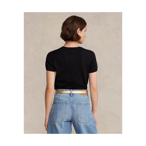 poloラルフローレンコットンブレンド ショートスリーブ セーター M RALPH LAUREN｜コットンブレンド ショートスリーブ セーター