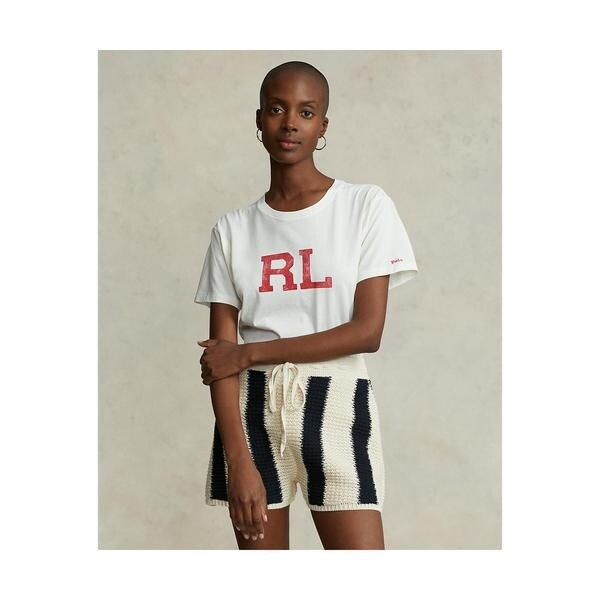 【RRL】マイクロストライプ ロゴ ジャージー Tシャツ RL ロゴ ジャージー Tシャツ | ポロ ラルフ ローレン(POLO RALPH