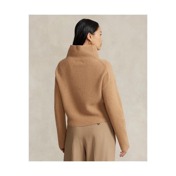 Ralph Lauren - リブド ウールカシミヤ モックネック セーター ラルフローレン♡リブド ウールカシミヤ モックネック セーター