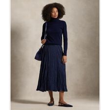 クリンクルド サテン Aライン スカート