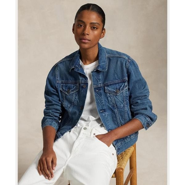 美品★ポロラルフローレン ノーティカル エンブロイダリーデニムボンバージャケット POLO RALPH LAUREN ポロ ラルフローレン デニムジャケット