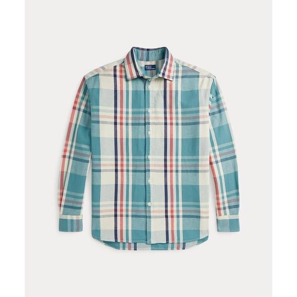 ポロラルフローレン 現行 リラックスフィットコットンツイルシャツ Mサイズ リラックス フィット チェック コットン ツイル シャツ | ポロ ラルフ