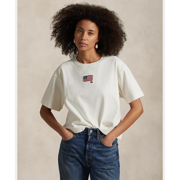 ポロ・ラルフローレン コットンジャージクロップドTシャツ フラッグ コットン ジャージー クロップド Tシャツ | ポロ ラルフ