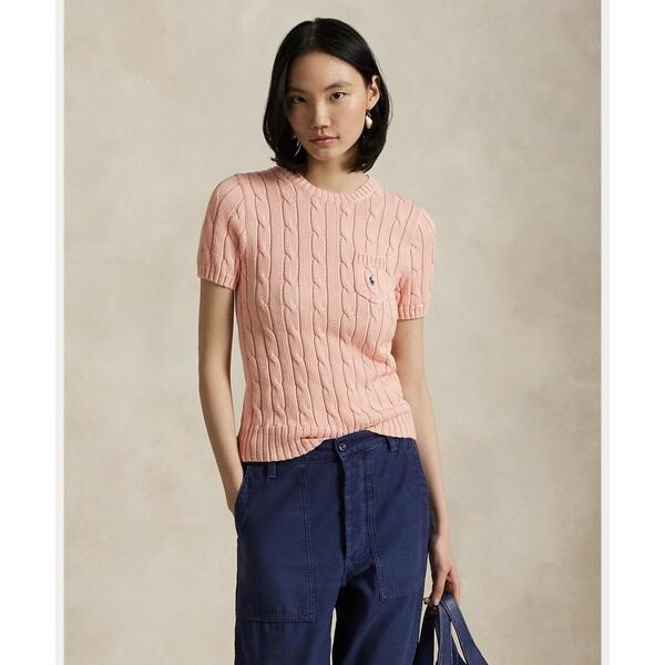 コットンケーブルショートスリーブセーター Polo Ralph Lauren ケーブルニット コットン ショートスリーブ セーター | ポロ