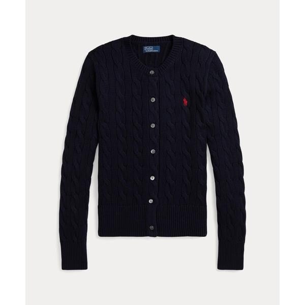 ポロラルフローレン　ケーブルニット クルーネックカーディガン　コットン　ホワイト ポロ ラルフ ローレン POLO RALPH LAUREN ケーブルニット