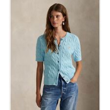 ポロ ラルフ ローレン(POLO RALPH LAUREN)のケーブルニット コットン ショートスリーブ カーディガン