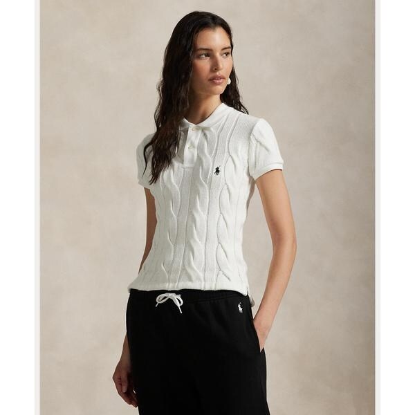 極美品✨ポロラルフローレン　スリムフィット　ケーブルニット　半袖ポロシャツ　近年 楽天市場】Polo Ralph Lauren ポロ ラルフローレン 半袖 ニット