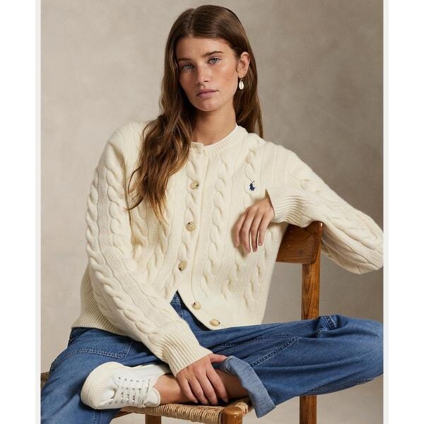 POLO RALPH LAUREN ケーブルニット ウールカシミヤ カーディガン ケーブルニット ウールカシミヤ カーディガン | ラルフ ローレン