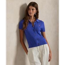 ポロ ラルフ ローレン(POLO RALPH LAUREN)のケーブル コットン ショートスリーブ Polo カーディガン