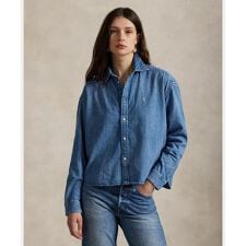 クロップド ボクシー デニム シャツ