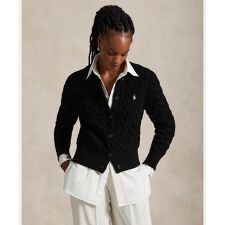 ケーブルニット ウールカシミヤ カーディガン