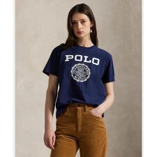 ロゴ クレスト コットン ジャージー クルーネック Tシャツ