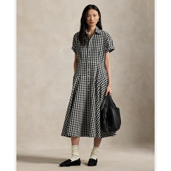 新品タグ付き⭐︎即完売品⭐︎ラルフローレン⭐︎パネルド コットン シャツドレス POLO RALPH LAUREN（ポロ ラルフ ローレン）の「パネルド