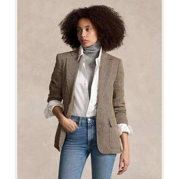専用新品Ralph Laurenテーラードジャケット 刺繍M〜L51450円 LAUREN RALPH LAUREN PATCH JACQUARD BLAZER | テーラード