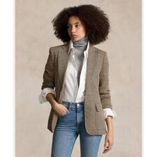 ヘリンボーン リネンブレンド ブレザー