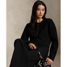 ウールブレンド セーター ジャケット