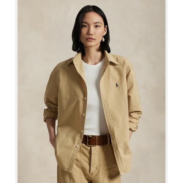 【新品未使用】POLO RALPH LAUREN オーバーサイズフィット M オーバーサイズ フィット リネン シャツ（シャツ/ブラウス）｜POLO