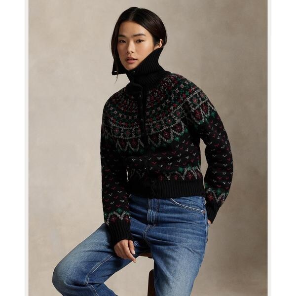 【ほぼ未使用】ポロラルローレン　ケーブル　クルーネック　カーディガン　S ケーブルニット コットン クルーネック カーディガン