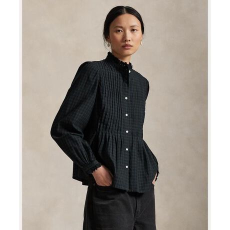 ピンタックド チェック コットン シャツ | ポロ ラルフ ローレン(POLO 