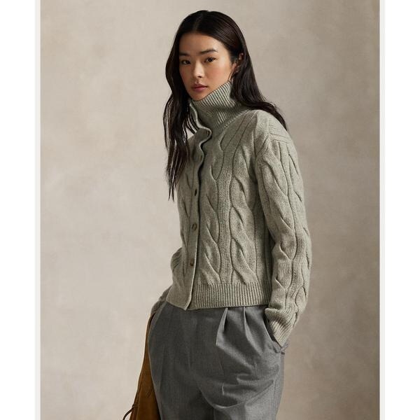 ケーブル ウールカシミヤ ファネルネック カーディガン | ポロ ラルフ