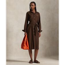 コットンリネン ベルテッド シャツドレス