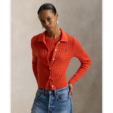 ケーブルニット コットン カーディガン