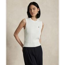 ケーブルニット コットン セーター ベスト