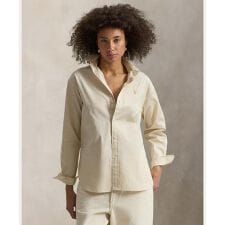 リラックス フィット ストライプド コットン シャツ