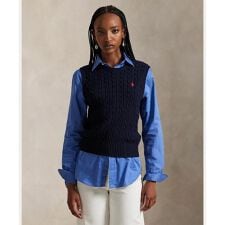 ケーブルニット コットン セーター ベスト