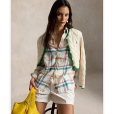 クラシック フィット チェック リネン シャツ