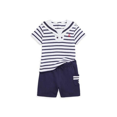 ベビー)コットン インターロック セーラー Tシャツ & ショートパンツ 