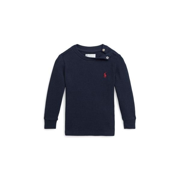 ベビー)ワッフルニット コットン ロングスリーブ Tシャツ | ポロ