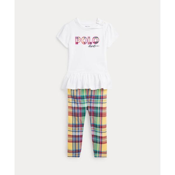 ベビー)ロゴ ジャージー Tシャツ & プラッド レギンス セット | ポロ