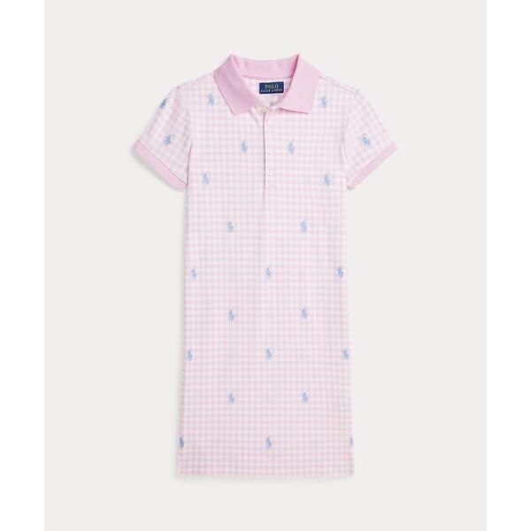 POLO RALPH LAUREN ギンガム Polo ポニーメッシュポロドレス ガールズ 7才～16才)ギンガム Polo ポニーメッシュ ポロ ドレス