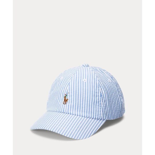 ボーイズ2才～7才)コットン シアサッカー ボール キャップ | ポロ