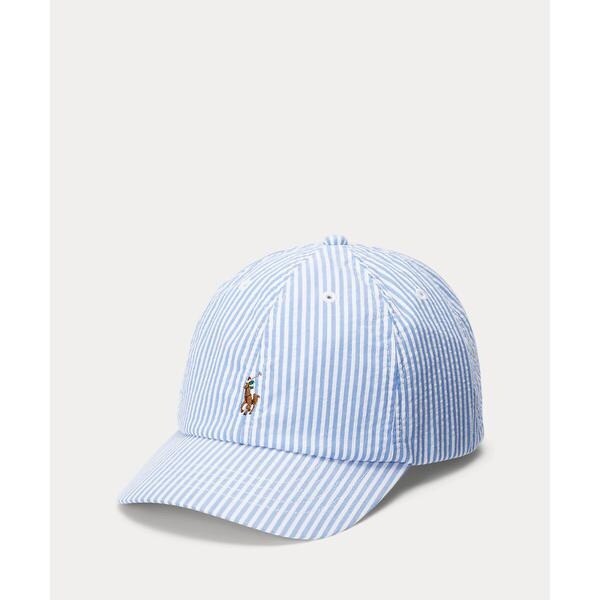 ボーイズ 8才～20才)コットン シアサッカー ボール キャップ | ポロ