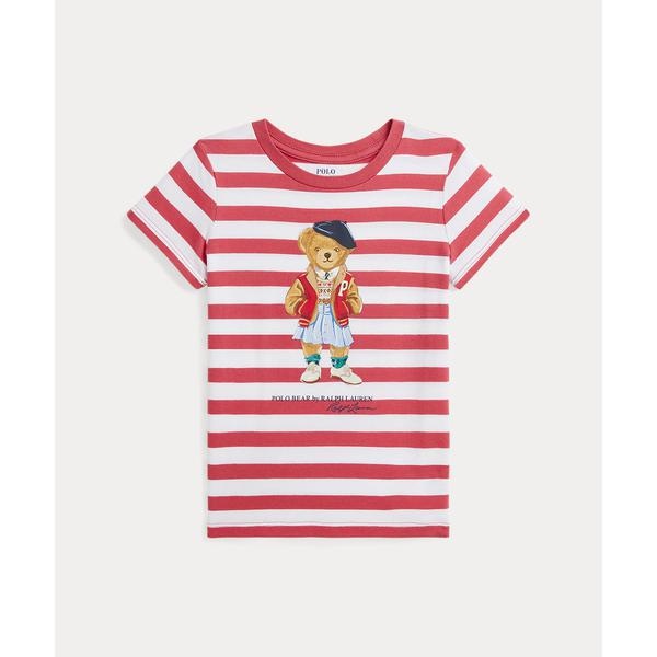 (ガールズ 2才～6才)ストライプド Polo ベア コットン ジャージー Tシャツ