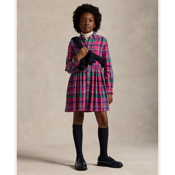 Polo Ralph Lauren☆チェック柄ツイルシャツドレス ガールズ 7才~16才)チェック コットン ツイル シャツドレス