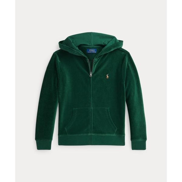 b 80s 90s ラルフローレン　コーデュロイ　フルジップフーディ　ブルゾン ボーイズ 8才～20才)ニット コーデュロイ フルジップ フーディ | ポロ