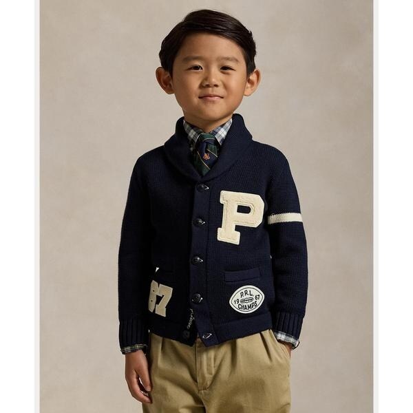 ボーイズ 2才～7才)コットン レターマン カーディガン | ポロ ラルフ