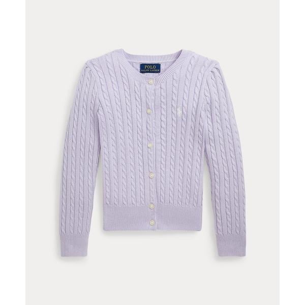 【美品】ポロラルフローレン新色スカイブルー定番コットンカーディガンホワイトポニー POLO RALPH LAUREN カーディガンニット