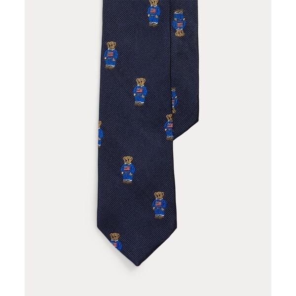 Vintage Ralph Lauren Purple Label Tie, Black W Lion Crests