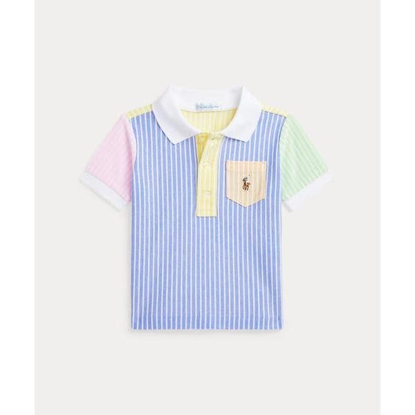 Ralph Lauren ストライプ コットン メッシュ ポロシャツ ストライプド コットン メッシュ ポロシャツ | ラルフ ローレン