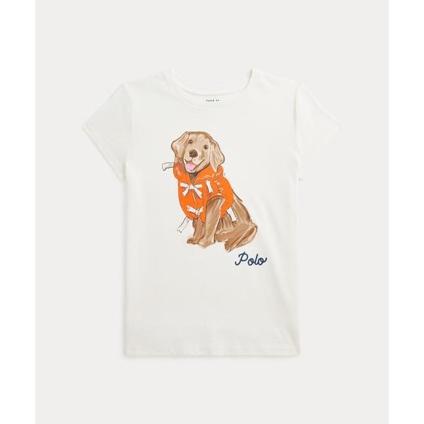 ガールズ 7才～16才)ドッグプリント コットン ジャージー Tシャツ