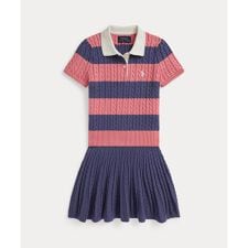 (ガールズ 2才～6才)ケーブル コットン Polo セーター & スカート セット